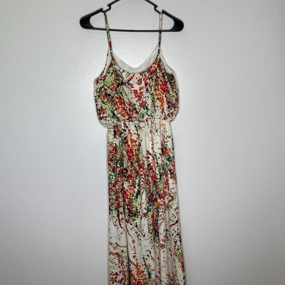 Caramela Women's Small Floral Print Maxi Spaghetti Strap Dress - Picture 2 of 10